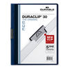 DBL220328 - DuraClip Report Cover, Clip Fastener, 8.5 x 11, Clear/Navy, 25/Box