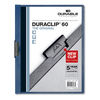 DBL221407 - DuraClip Report Cover, Clip Fastener, 8.5 x 11, Clear/Dark Blue, 25/Box