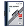 DBL221428 - DuraClip Report Cover with Clip Fastener, 8.5 x 11, Clear/Navy, 25/Box