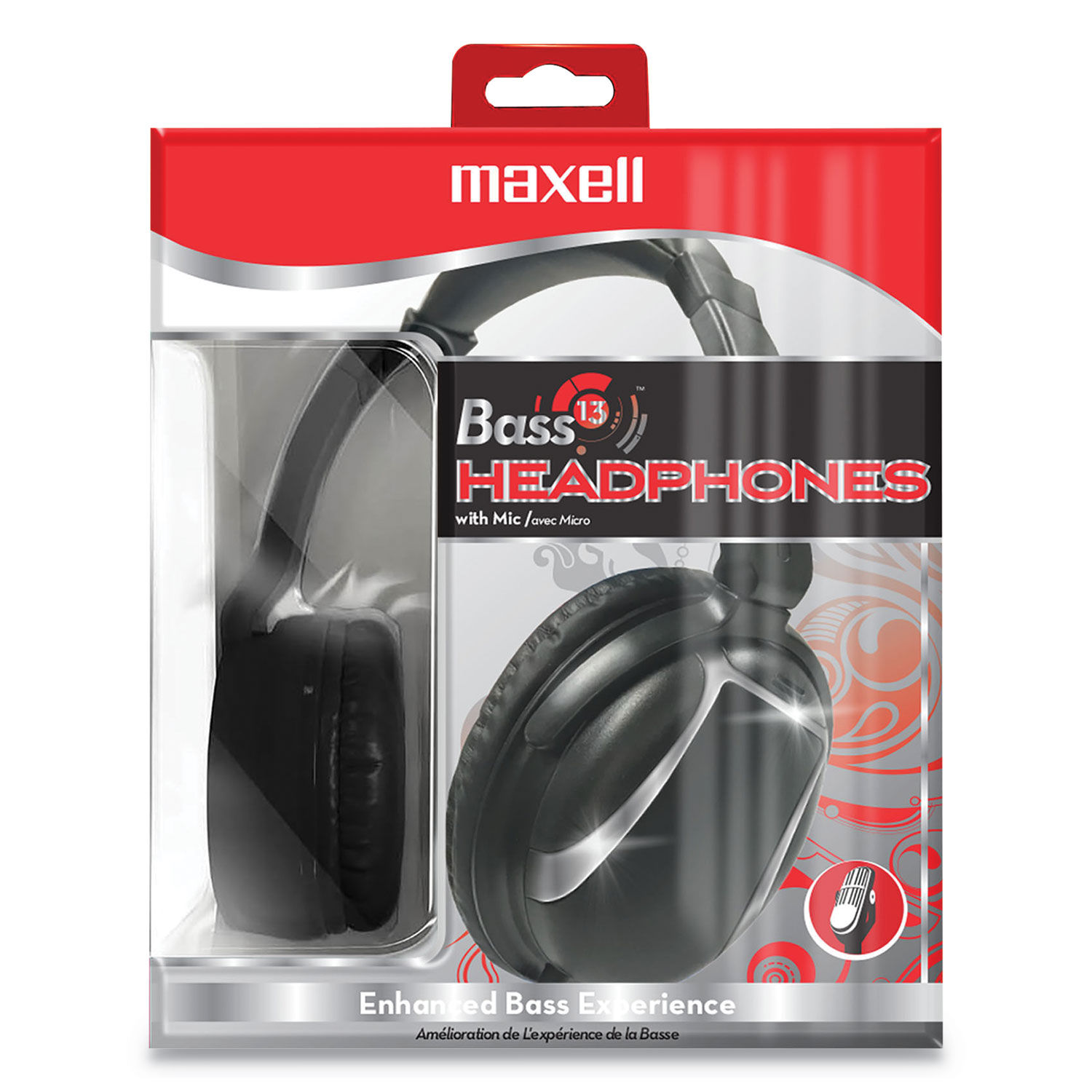 Bass 13 Headphone with Mic by Maxell MAX199840 OnTimeSupplies