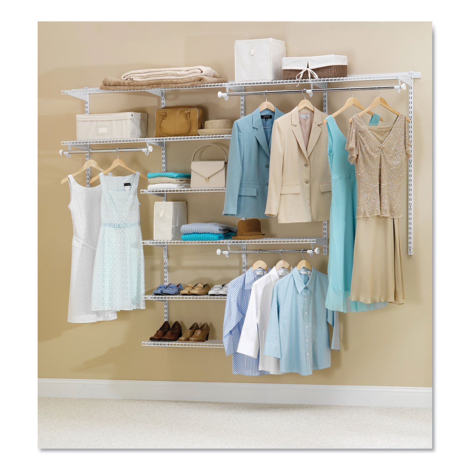 Rubbermaid Configurations Custom Closet Starter Kit, 5 Shelves, 48