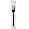 DXEFH53C7 - Individually Wrapped Heavyweight Forks, Polystyrene, Black, 1,000/Carton