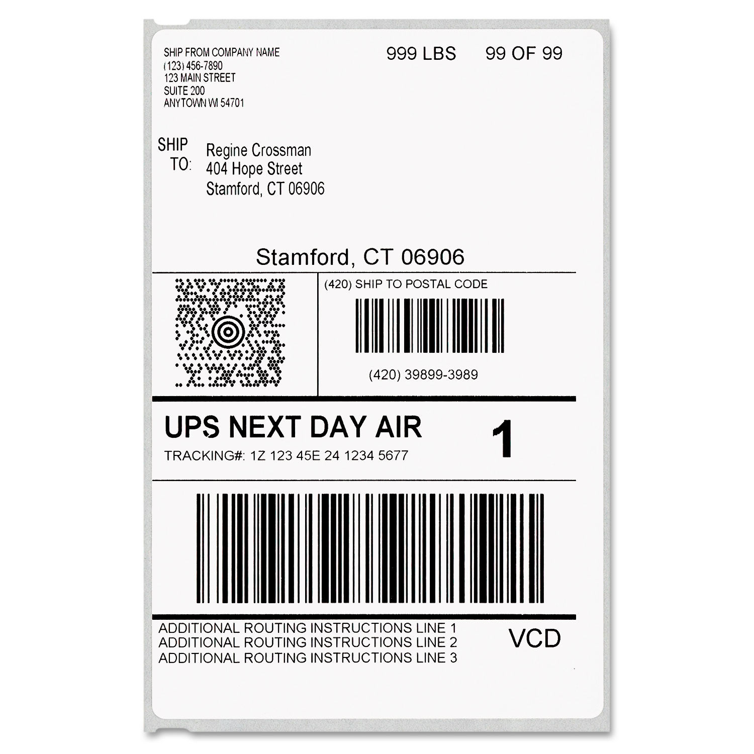 dymo address label size