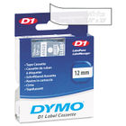 DYM45020 - D1 Standard Tape Cartridge for Dymo Label Makers, 1/2in x 23ft, White on Clear