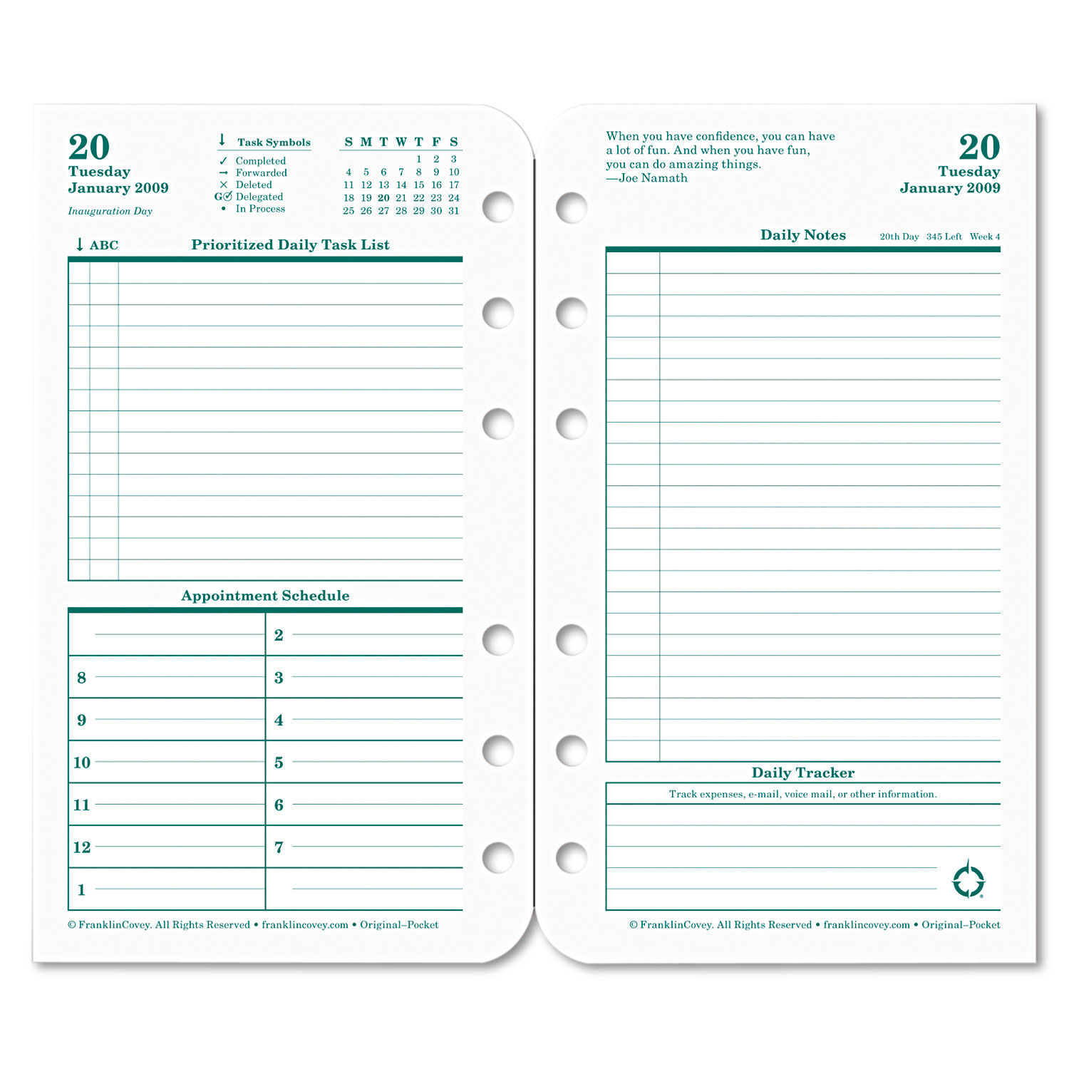 Daily Planner Inserts No. 12 | The Executive Agenda | Planner Refill Pages