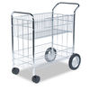 FEL40912 - Wire Mail Cart, Metal, 2 Bins, 21.5" x 37.5" x 39.5", Chrome