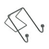 FEL75510 - Partition Additions Wire Double-Garment Hook, 4 x 5.13 x 6, Over-the Panel Mount,  Black