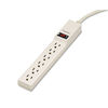 FEL99000 - Power Strip, 6 Outlets, 4 ft Cord, Platinum