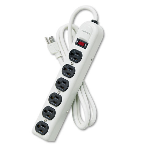 Fellowes 6 Outlet Power Strip 15ft. Cord Platinum