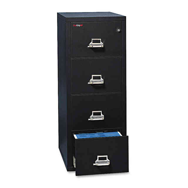 Insulated Vertical File, 1-Hour Fire Protection, 4 Letter-Size File Drawers, Black, 17.75 Insulated Vertical File, 1-Hour Fire Protection, 4 Letter-Size File Drawers, Black, 17.75
