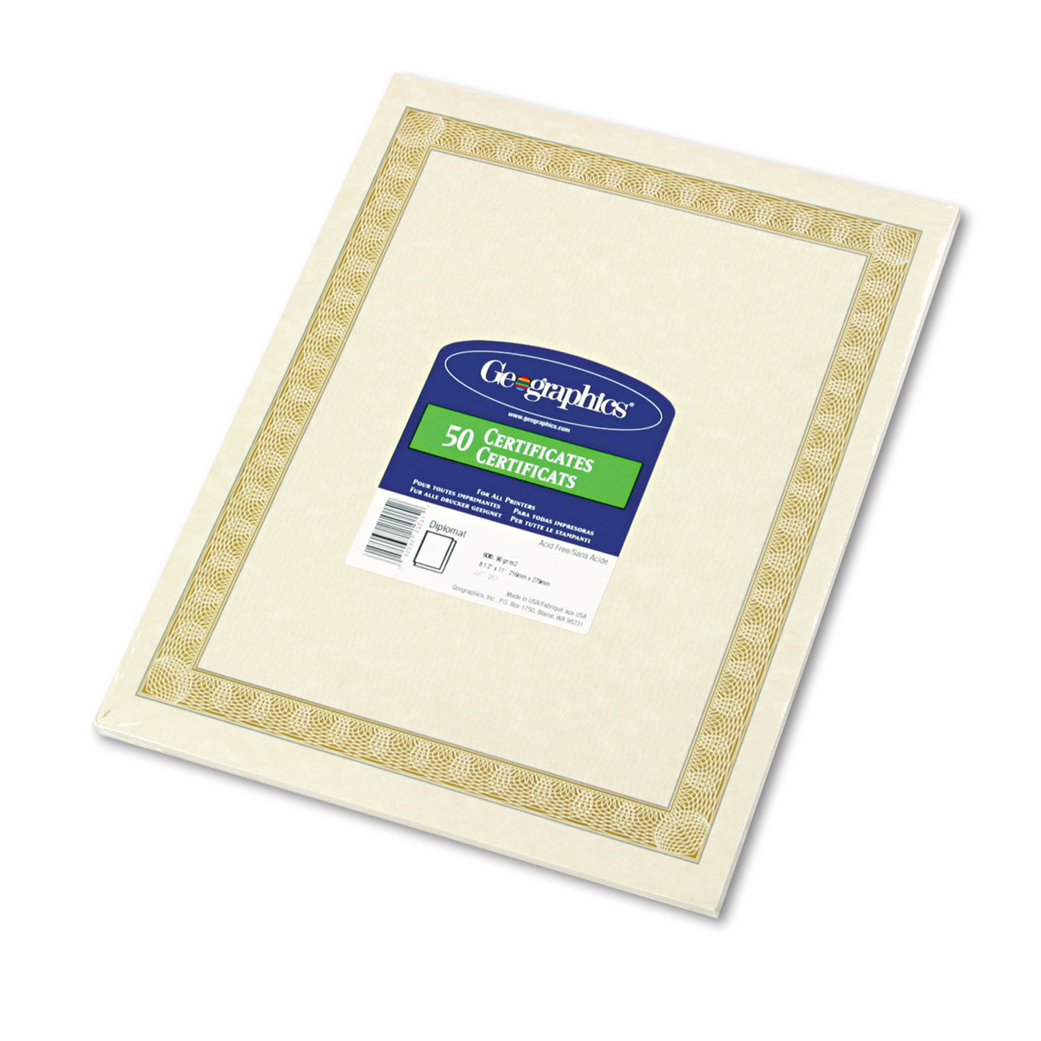 Archival Quality Parchment Paper Certificates by Geographics® GEO21015