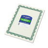 GEO39452 - Parchment Paper Certificates, 8.5 x 11, Optima Green with White Border, 25/Pack