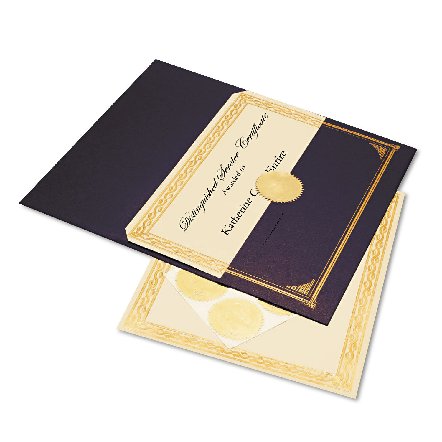 Geographics Foil Stamped Award Certificates, Gold Serpentine Border - 12 pack