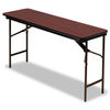 ICE55274 - OfficeWorks Commercial Wood-Laminate Folding Table, Rectangular, 60" x 18" x 29", Mahogany Top, Brown Base