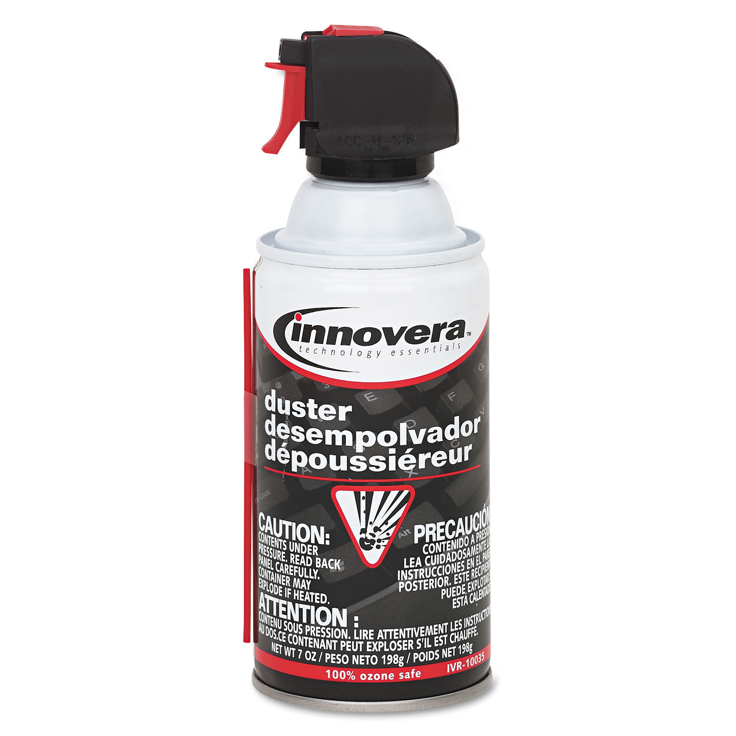 Innovera IVR10016 Compressed Air Duster Cleaner - White - Pack of 6