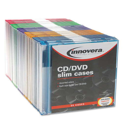 CD/DVD SLIM JEWEL CASES by Innovera® IVR85850