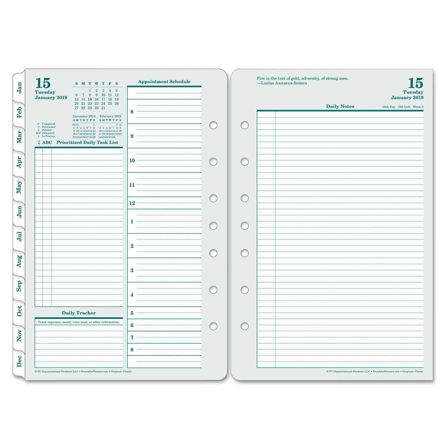 Franklin Covey Calendar Template | Master Template