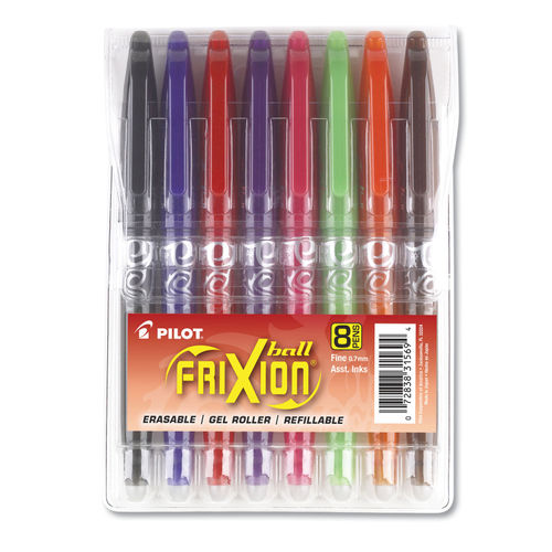 Pilot FriXion Ball Erasable Rollerball Pen Medium Set of 4  (Black/Blue/Green/Red)