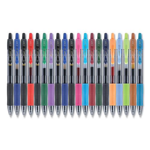 Pilot G-2 Retractable Gel Ink Pens, 0.7 Mm, Assorted Colors, Package Of 8