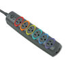 KMW62144 - SmartSockets Color-Coded Strip Surge Protector, 6 AC Outlets, 8 ft Cord, 1,260 J, Black