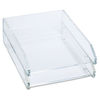 KTKAD15 - Clear Acrylic Letter Tray, 2 Sections, Letter Size Files, 10.5" x 13.75" x 2.5", Clear, 2/Pack