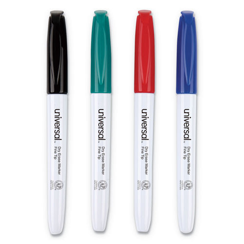 Premium Glass Board Dry Erase Marker, Broad Bullet Tip, Assorted Colors,  4/Pack - Burris Inc