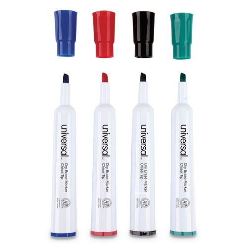 Universal Dry Erase Markers Chisel Tip Assorted 4-Set