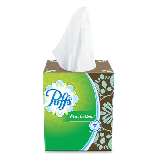 Puffs Plus Lotion Facial Tissue, 1-Ply, White, 56 Sheets/Box, 24 Boxes/Carton