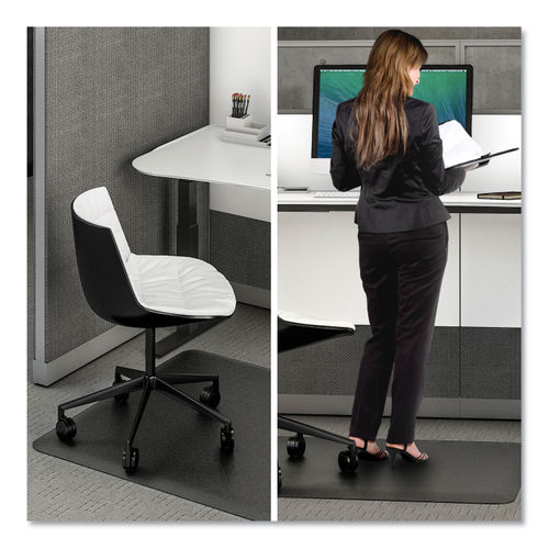 Deflecto Ergonomic Sit Stand Chair Mat For All Pile and Hard Floors 36 W x  48 D Black - Office Depot