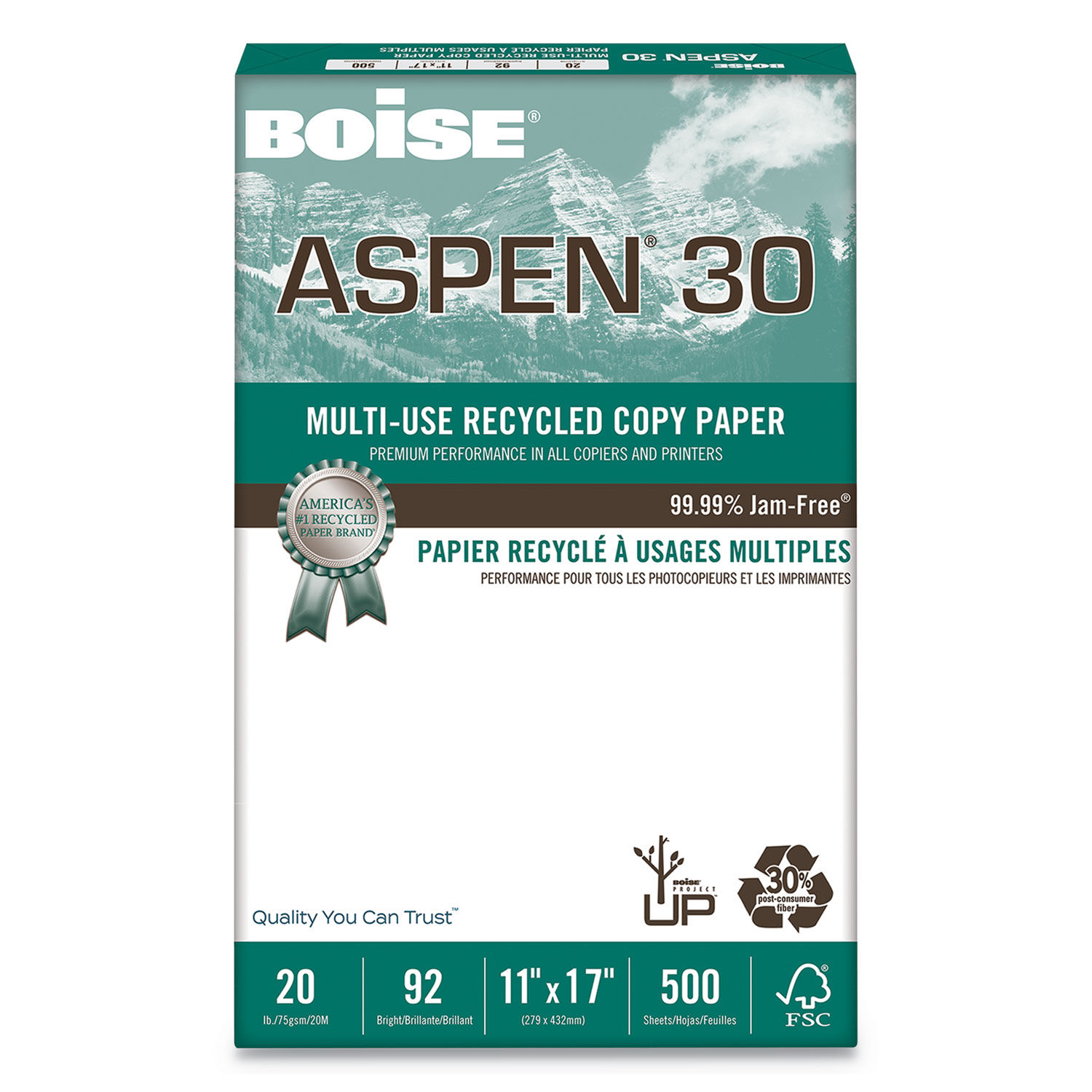ASPEN 30 MultiUse Recycled Paper by Boise® CAS054907