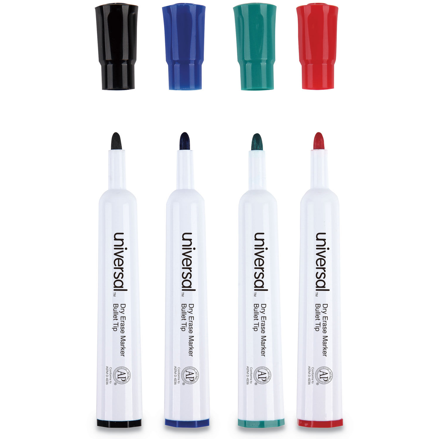 Universal Dry Erase Marker – Keilspitze, Schwarz, 12 Stück, Low-odor, Leicht Abwischbar