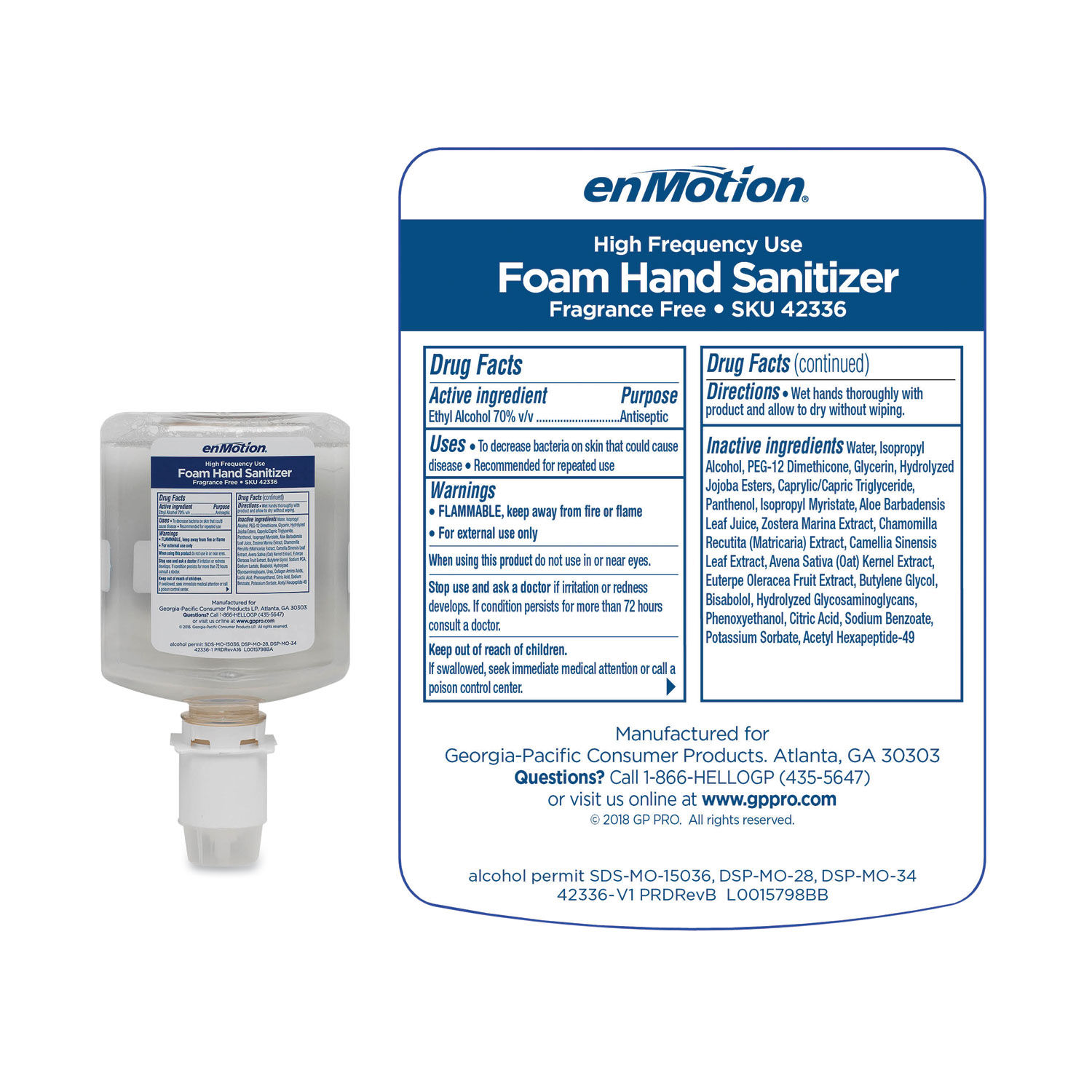 GP enMotion Gen2 Foam Hand Sanitizer Dispenser Refill by