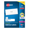 AVE5161 - Easy Peel White Address Labels w/ Sure Feed Technology, Laser Printers, 1 x 4, White, 20/Sheet, 100 Sheets/Box