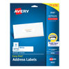 AVE8161 - Easy Peel White Address Labels w/ Sure Feed Technology, Inkjet Printers, 1 x 4, White, 20/Sheet, 25 Sheets/Pack