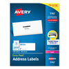 AVE5162 - Easy Peel White Address Labels w/ Sure Feed Technology, Laser Printers, 1.33 x 4, White, 14/Sheet, 100 Sheets/Box