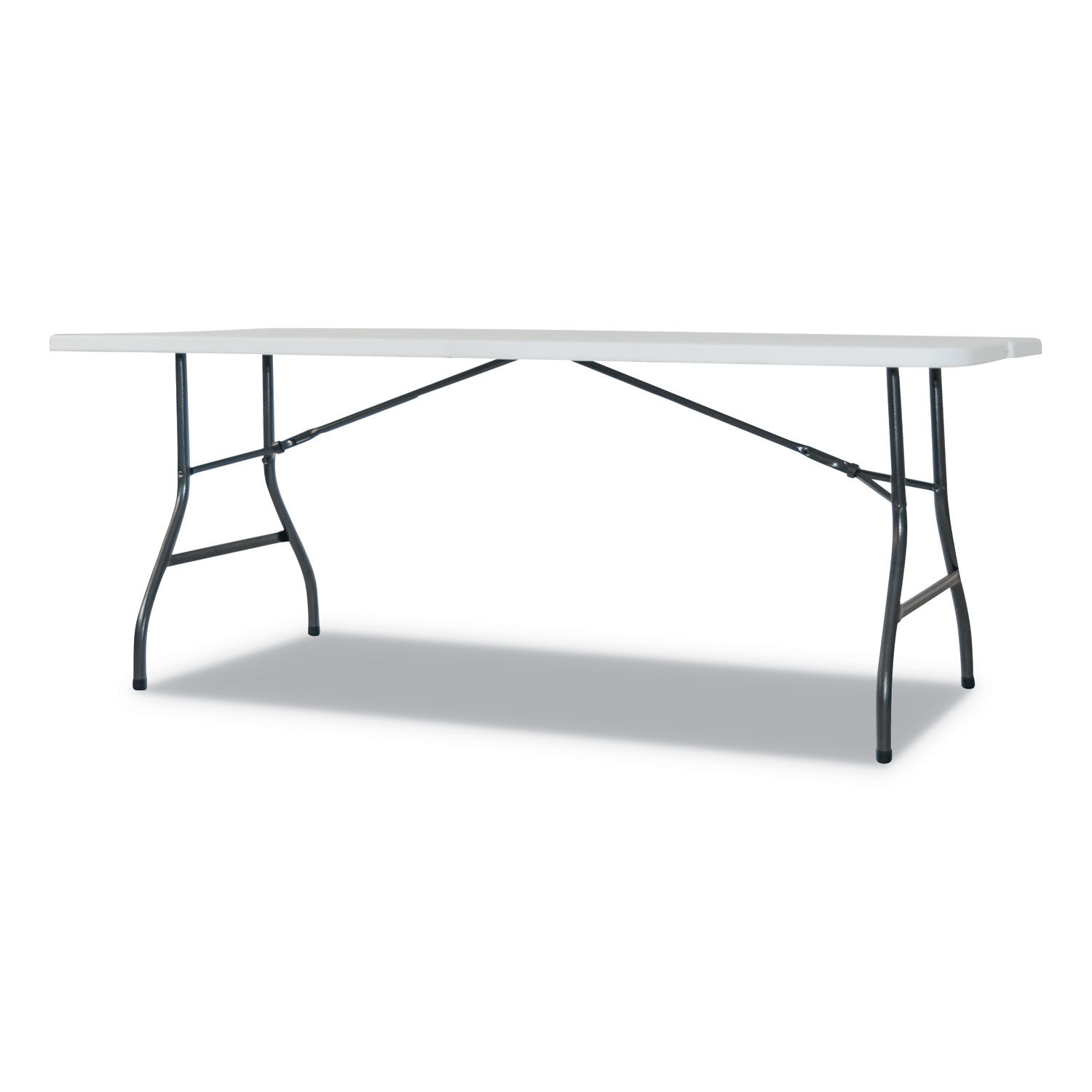 34 Inch Square Resin Folding Table, Gray - Portable Fold-in-Half Table For Indoor/Outdoor