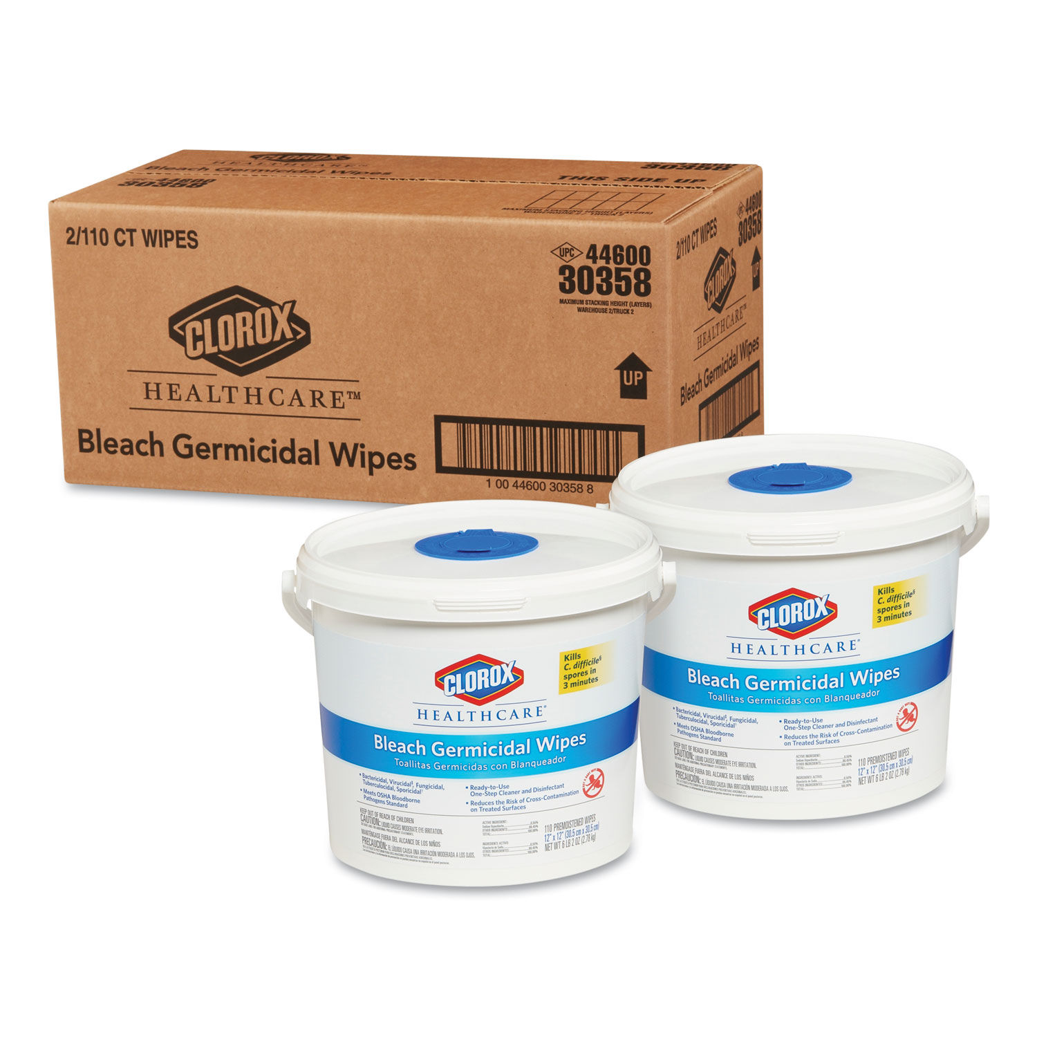 Bleach Germicidal Wipes by Clorox® Healthcare® CLO30358CT