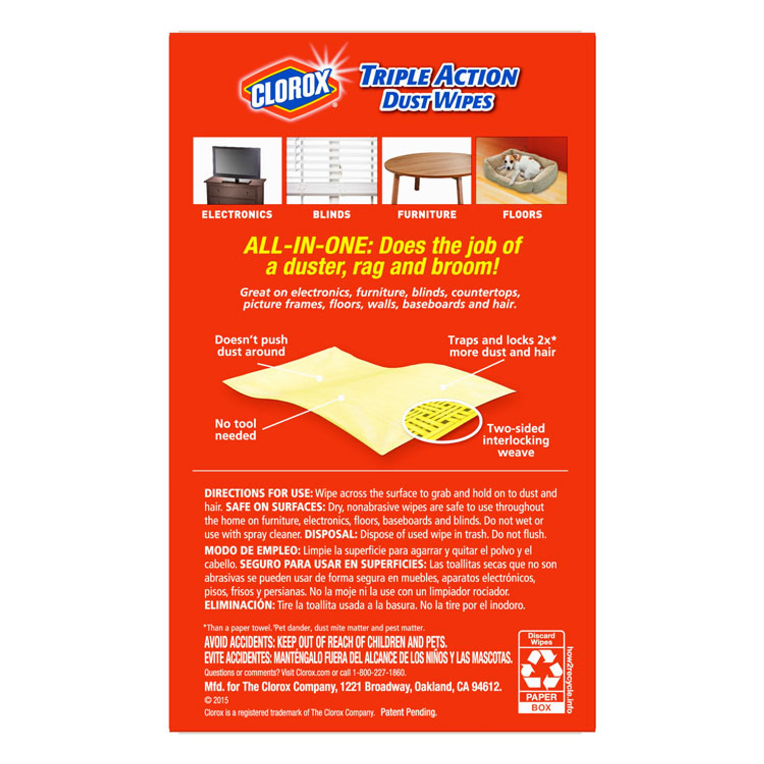 Triple Action Dust Wipes by Clorox® CLO31313CT