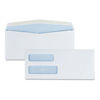 QUA24550 - Double Window Security-Tinted Check Envelope, #10, Commercial Flap, Gummed Closure, 4.13 x 9.5, White, 500/Box