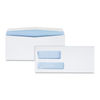 QUA24524 - Double Window Security-Tinted Check Envelope, #9, Commercial Flap, Gummed Closure, 3.88 x 8.88, White, 500/Box