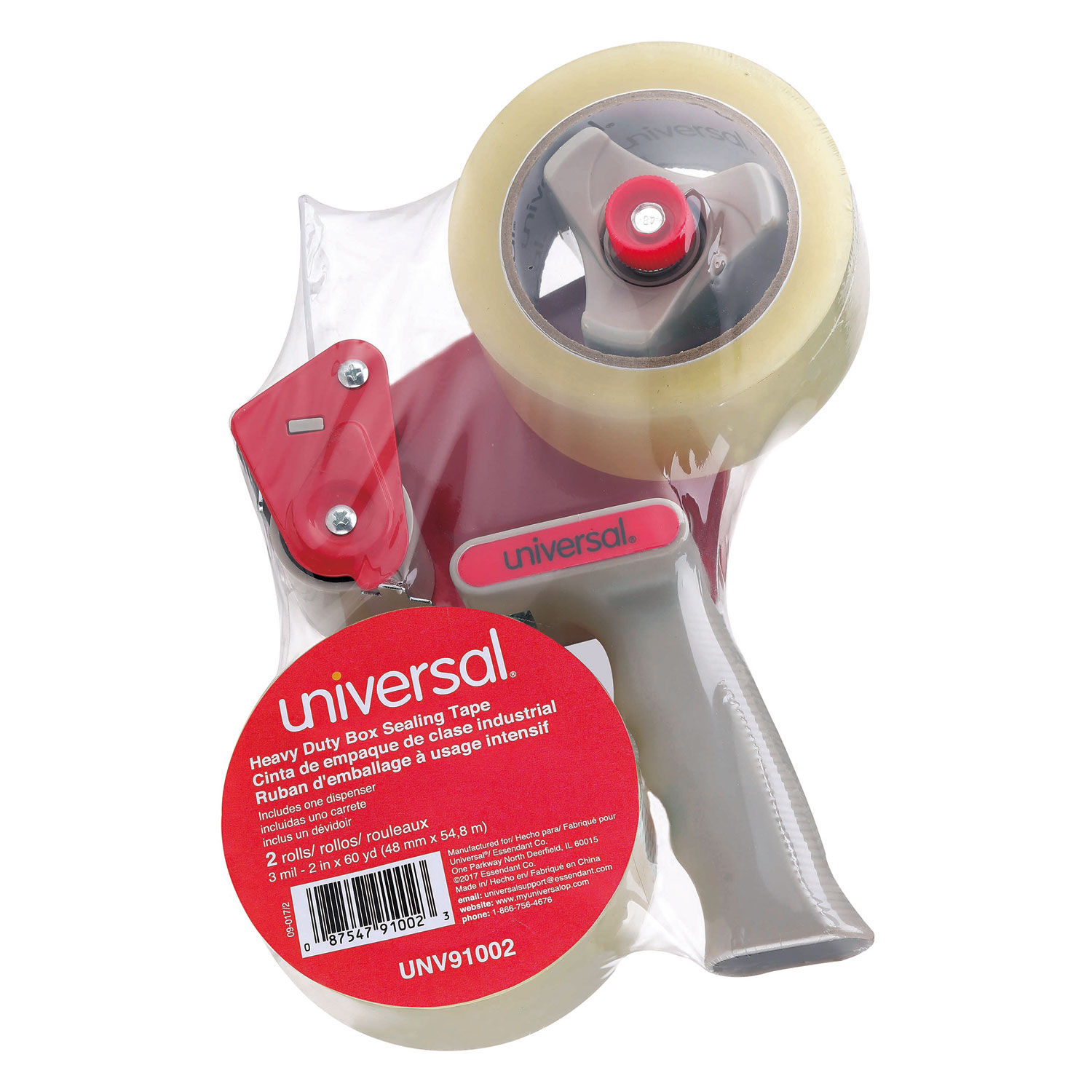 HeavyDuty Box Sealing Tape with Pistol Grip Dispenser by Universal® UNV91002
