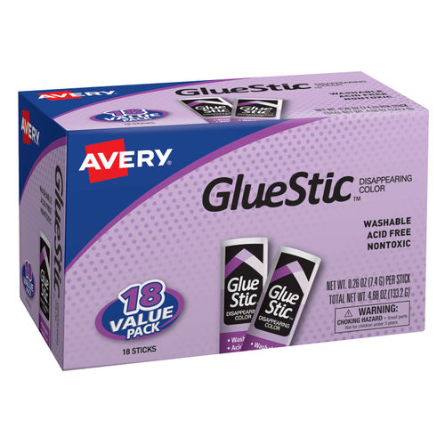 Avery Permanent Glue Stic Washable Non Toxic 1.27oz 6 Total Glue Sticks -  Office Depot