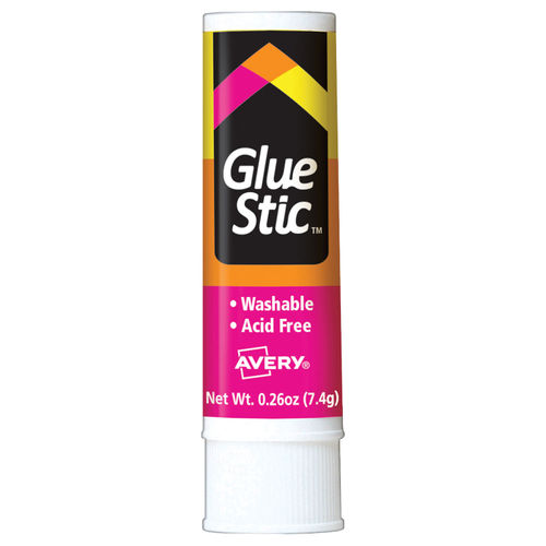 Avery Glue Stick Brights, Assorted, Pack of 4, Blue, Green, Pink, Yellow