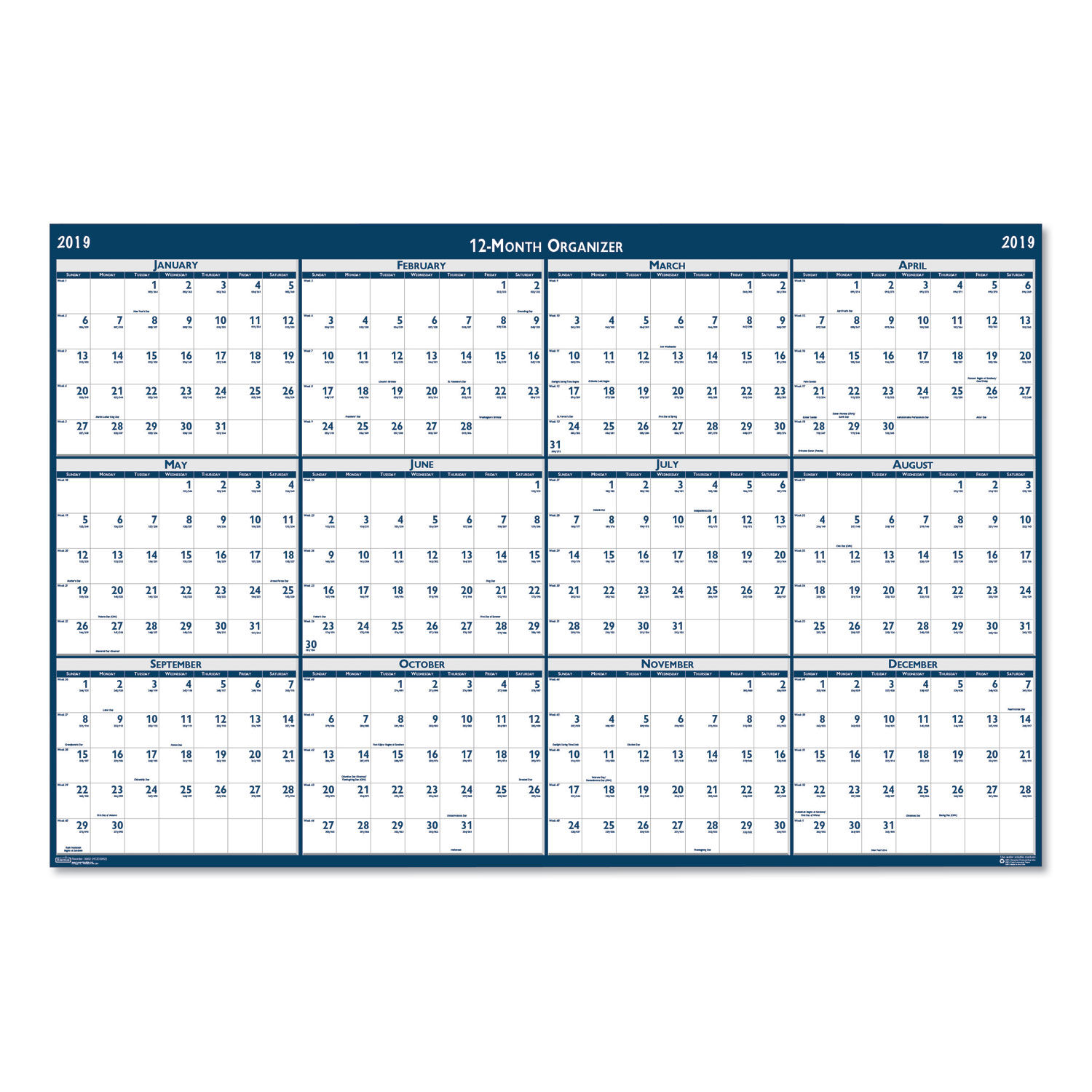 TwoSided Dry Erase Wall Calendar by AbilityOne® NSN6008027
