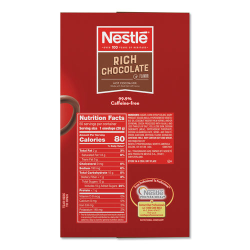 Nestle, Nes25485ct, Rich Chocolate Hot Cocoa Packets, 6 / Carton