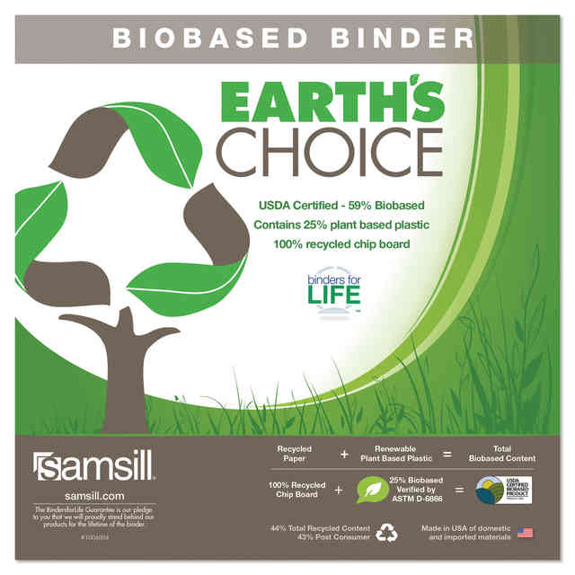Earth's Choice Plant-Based Durable Fashion View Binder by Samsill