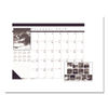 HOD122 - Recycled Black-and-White Photo Monthly Desk Pad Calendar, 22 x 17, 2019-2020