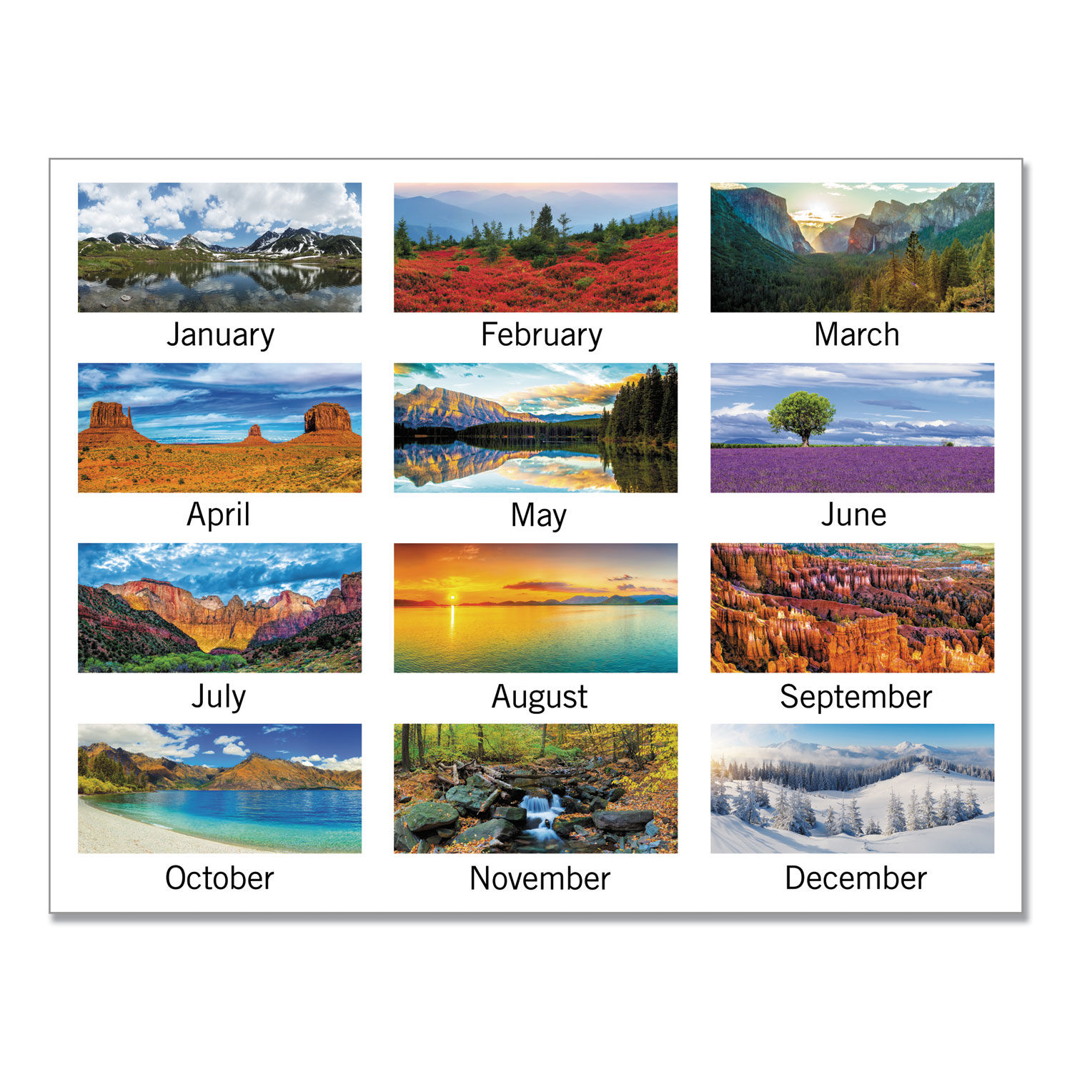 Landscape Monthly Wall Calendar by AT-A-GLANCE® AAG88200 ...