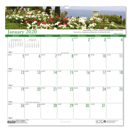 Recycled Gardens of the World Monthly Wall Calendar by House of