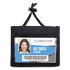AVT75452 - ID Badge Holders with Convention Neck Pouch, Horizontal, Black/Clear 5" x 4.25" Holder, 2.75" x 4" Insert, 48" Cord, 12/Pack